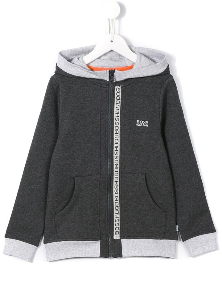 Boss Kids Two-tone Logo Hoodie, Boy's, Size: 8 Yrs, Grey