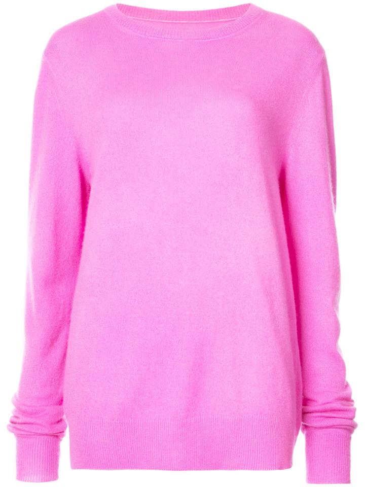 The Elder Statesman Oversized Sleeve Sweater - Pink & Purple