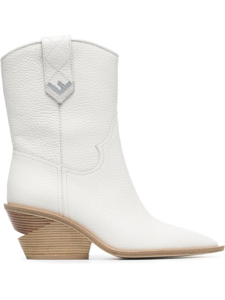 Fendi Fndi Cutwalk60 Lthr Grnd Ankl - White