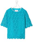 Alberta Ferretti Kids Crochet T-shirt - Blue