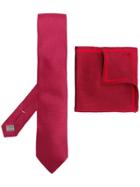 Canali Micro Print Tie Set - Red