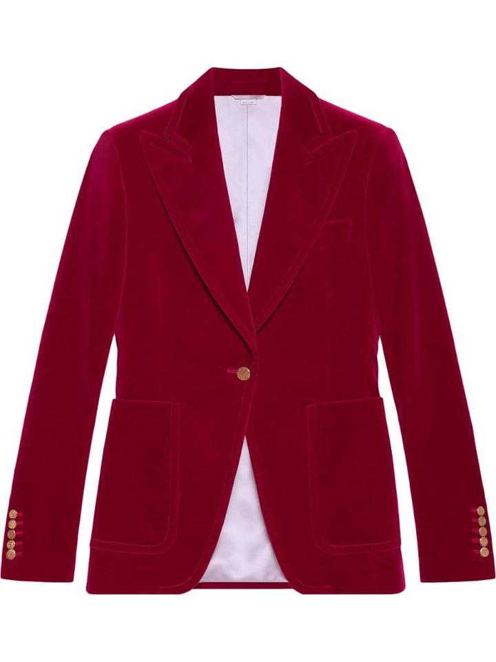 Gucci Velvet Single-breasted Jacket - Pink