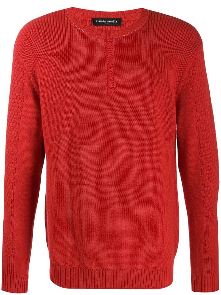 Frankie Morello Crew-neck Knit Jumper - Orange