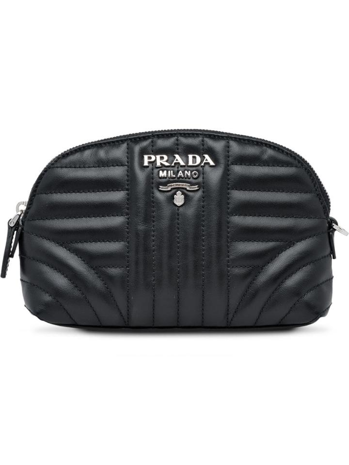 Prada Quilted Leather Make Up Bag - Black
