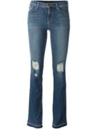 J Brand Distressed Bootcut Jeans, Women's, Size: 26, Blue, Cotton/polyester/spandex/elastane