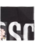 Moschino Printed Logo Scarf - Black