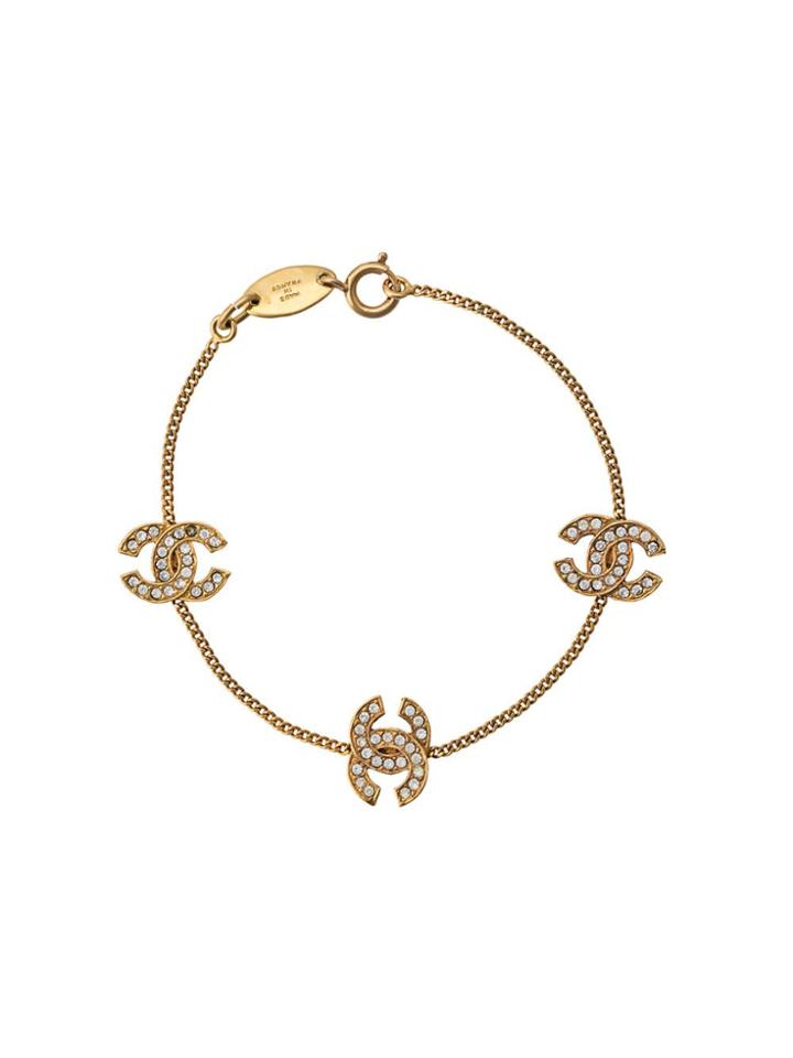 Chanel Vintage 1980's Logos Bracelet - Gold