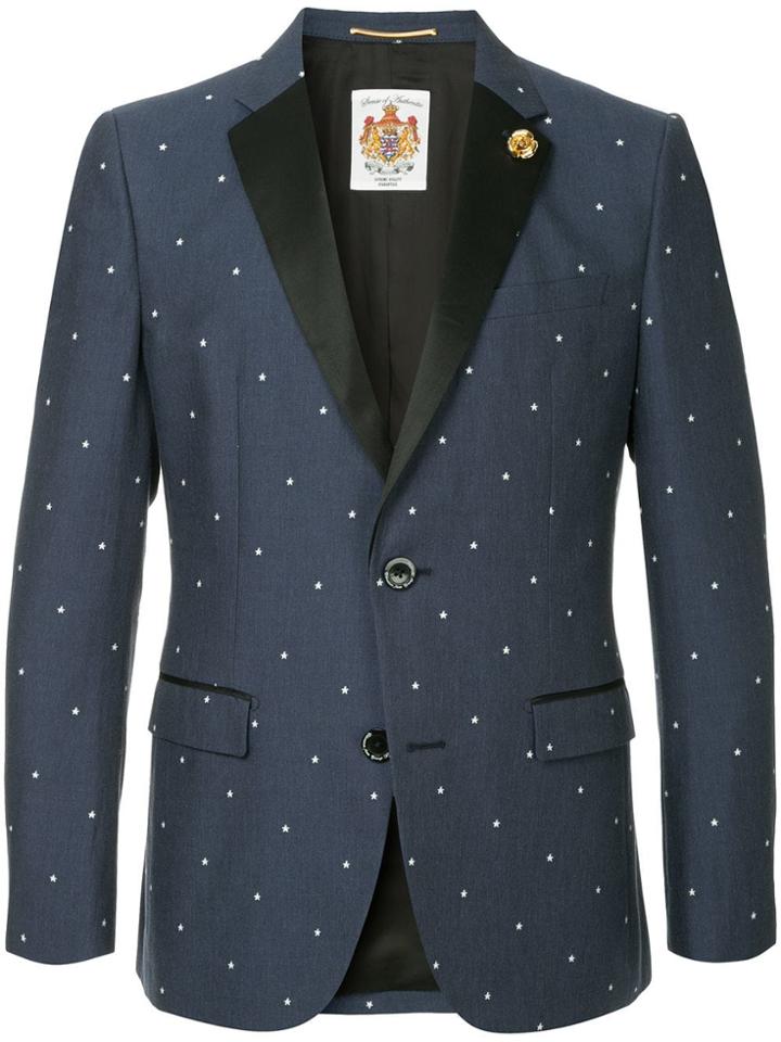 Education From Youngmachines Stars Embroidered Blazer - Blue