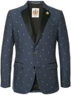 Education From Youngmachines Stars Embroidered Blazer - Blue