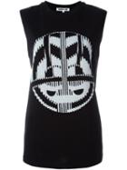 Mcq Alexander Mcqueen Mask-band Boyfriend Tank Top, Women's, Size: Large, Black, Cotton