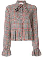 Msgm Houndstooth Blouse - Grey