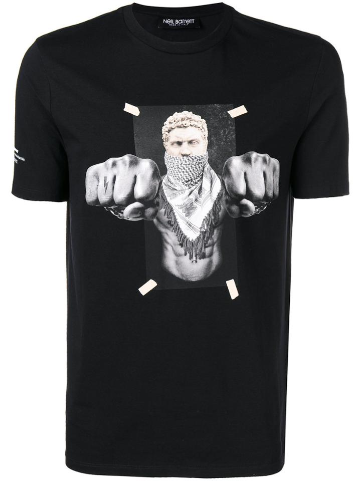 Neil Barrett Freedom Fighters Printed T-shirt - Black