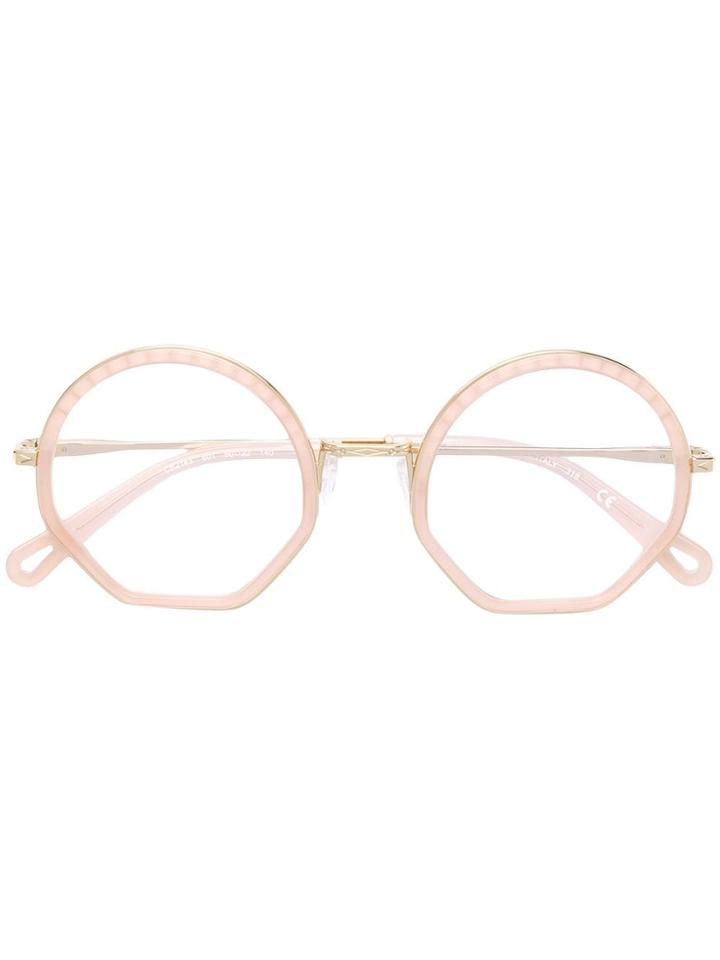 Chloé Eyewear Round Frame Glasses - Pink
