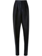 Zaid Affas Pleated Wide Leg Trousers, Women's, Size: 6, Black, Silk/wool