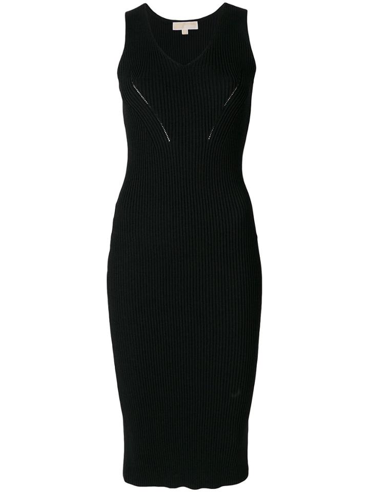 Michael Kors Collection Ribbed Midi Dress - Black