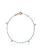 Gigi Clozeau 18k Rose Gold Turquoise Diamond Bracelet - Blue