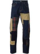 Mostly Heard Rarely Seen Patchwork Slim Jeans, Men's, Size: 34, Blue, Cotton