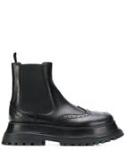 Burberry Brogue Chelsea Boots - Black