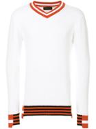 Diesel Black Gold V-neck Jumper - White