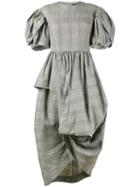 Simone Rocha Prince Of Wales Checked Dress, Women's, Size: 10, Grey, Cotton/linen/flax/acetate