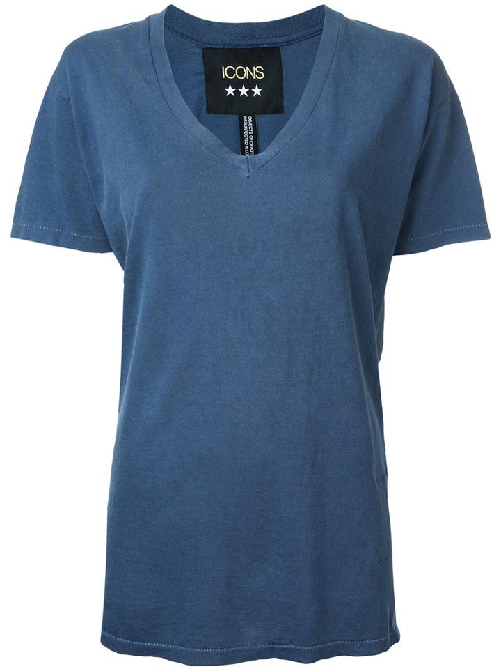 Icons - Classic T-shirt - Women - Cotton - L, Blue, Cotton