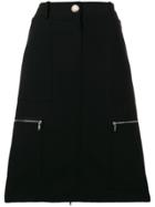 Céline Vintage Side-zip Midi Skirt - Black
