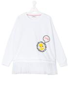 Fendi Kids - Sun Embroidery Ruffled Sweatshirt - Kids - Cotton/polyamide/spandex/elastane - 4 Yrs, White