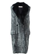 Marni Fur Sleeveless Coat, Women's, Size: 40, Grey, Lamb Fur/triacetate/polyester/cotton