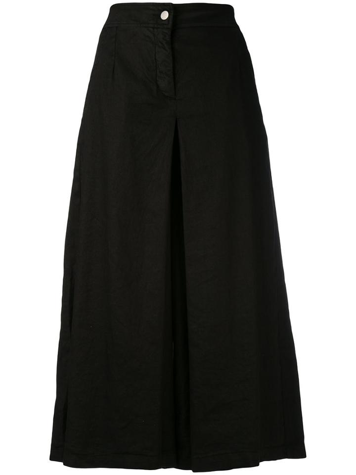 Andrea Ya'aqov - Long Box Pleat Skort - Women - Cotton/linen/flax/spandex/elastane - Xs, Black, Cotton/linen/flax/spandex/elastane