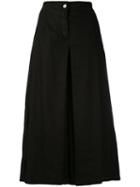 Andrea Ya'aqov - Long Box Pleat Skort - Women - Cotton/linen/flax/spandex/elastane - Xs, Black, Cotton/linen/flax/spandex/elastane