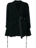 Sacai Underlayered Belted Cardigan - Black