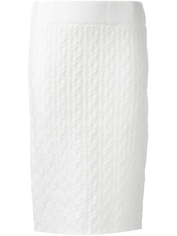 Guild Prime Cable Knit Skirt, Women's, Size: 36, White, Acrylic/nylon