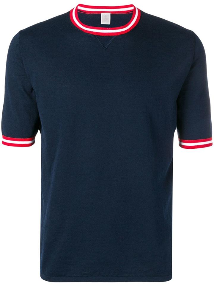 Eleventy Contrast Trim T-shirt - Blue