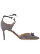 Salvatore Ferragamo Carolyn Pumps, Women's, Size: 8.5, Grey, Chamois Leather/leather