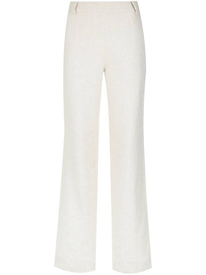 Isolda - Straight Leg Trousers - Women - Cotton/linen/flax/viscose - 40, Beige, Cotton/linen/flax/viscose