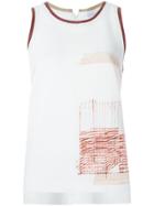 Mara Mac Printed Tank Top - White