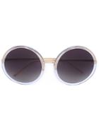 Linda Farrow Round Shaped Sunglasses, Women's, White, Acetate/metal