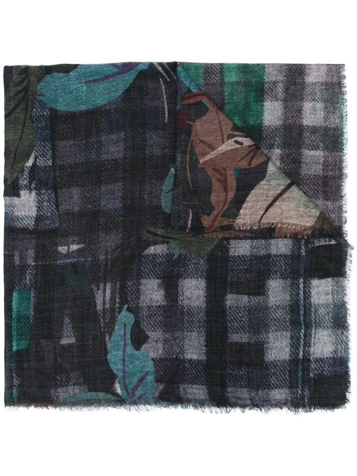 Luisa Cerano Checked Scarf - Black
