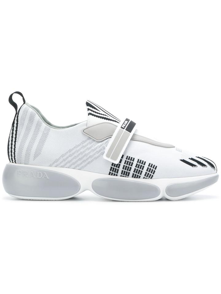 Prada Sock Knit Sneakers - White