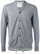 Sacai - Drawstring Cardigan - Men - Cotton/cashmere - 3, Grey, Cotton/cashmere