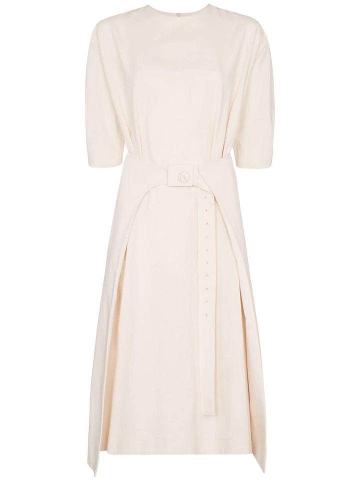 Low Classic Belted Midi Dress - Neutrals