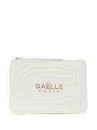 Gaelle Bonheur Gold Logo Clutch - White