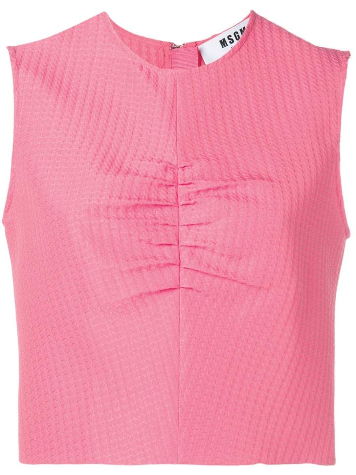 Msgm Cropped Tank Top - Pink