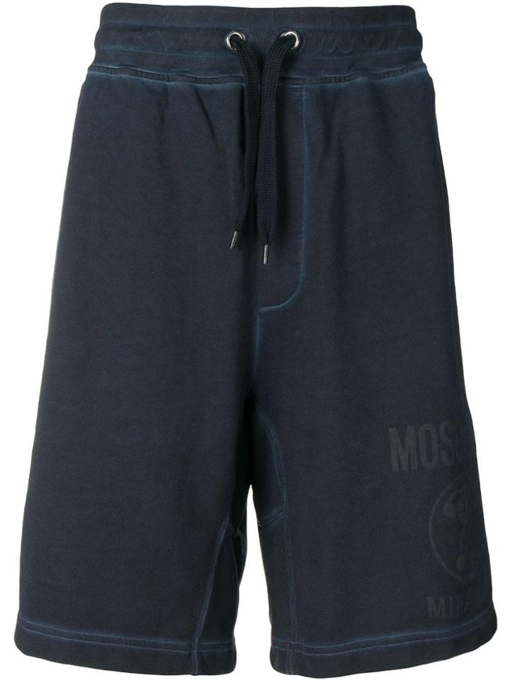Moschino Logo Printed Track Shorts - Blue