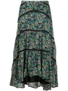 Cecilie Copenhagen Gaby Floral Print Midi Skirt - Blue