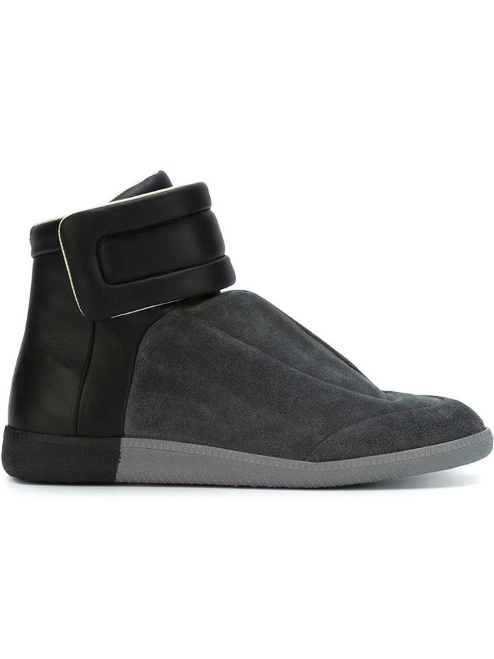 Maison Margiela Future Hi-top Sneakers, Men's, Size: 40, Black, Calf Leather/rubber/leather