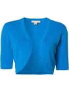 Michael Kors Shortsleeved Open Cardigan, Women's, Size: Large, Blue, Merino