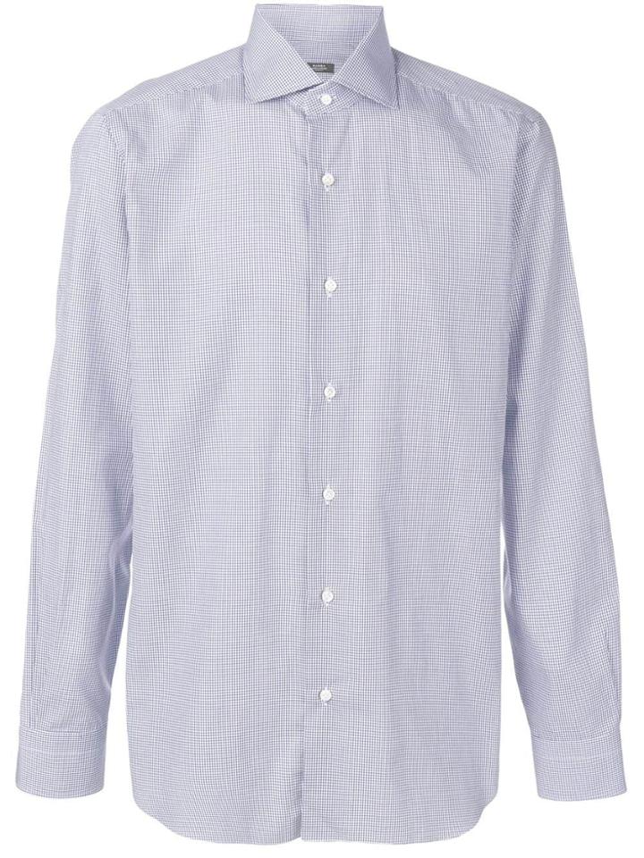 Barba Microcheck Shirt - Blue