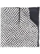 Haider Ackermann - Abstract Squares Scarf - Men - Silk/wool - One Size, Blue, Silk/wool