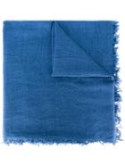 Faliero Sarti Frayed Scarf, Women's, Blue, Silk/cashmere